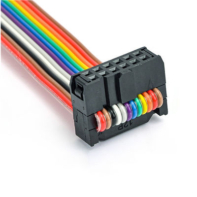 カスタム2.54mm 12ピンリボンケーブルIDCソケットUL2651 28AWGフラットワイヤアセンブリ