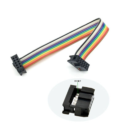 カスタム2.54mm 12ピンリボンケーブルIDCソケットUL2651 28AWGフラットワイヤアセンブリ