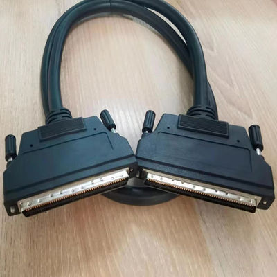 HPDB 100ピン MDRコネクタ SCSIケーブル組立 黒いワイヤー 銅の接触材料