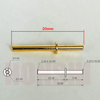 黄金塗装 青銅加工ピン 1.6x20mm CNC垂直加工センター用