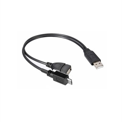 USB 2.0 スプリッタ A 男性から女性へ マイクロB USB Cケーブル 携帯電話用 金付