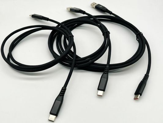 1m 黒色USB型ケーブル組立 UL2725 28Awg 急速なデータ同期と充電のために