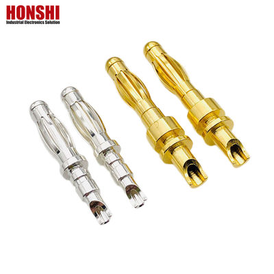 バナナプラグ 精密加工 マルチラミアピン コンタクト 4mm 溶接カップ 終了