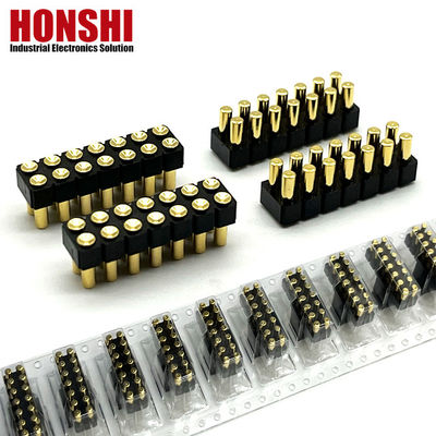 2.54mm 高電流ポゴピンコネクタ 女性 2x7P 金付H2.5 SMTタイプ PCB用