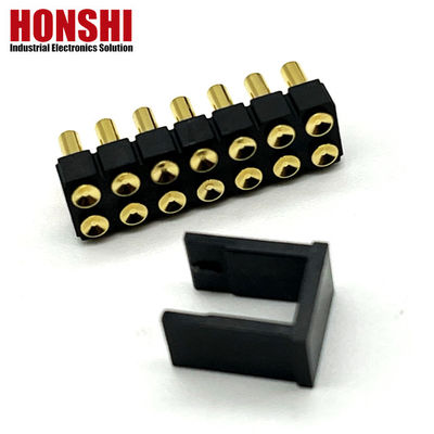 2.54mm 高電流ポゴピンコネクタ 女性 2x7P 金付H2.5 SMTタイプ PCB用
