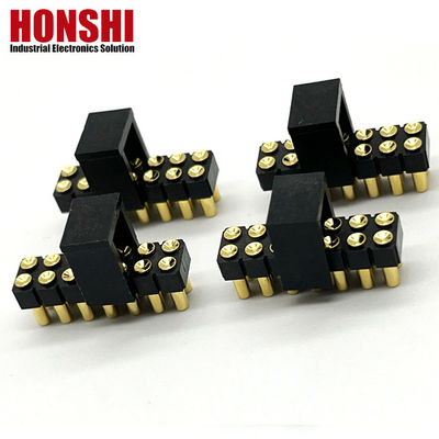 2.54mm 高電流ポゴピンコネクタ 女性 2x7P 金付H2.5 SMTタイプ PCB用