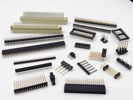 2.54mm 双列PCB H3.0mm 7.4mm 直角銅 機械製 丸い女性ヘッダーコネクタ