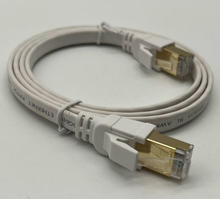 カスタムホワイト 1m Cat8 イーサネットケーブル ネットワーク接続のための Rj45 コンネクタ LANケーブル