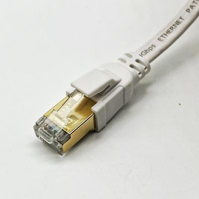 カスタムホワイト 1m Cat8 イーサネットケーブル ネットワーク接続のための Rj45 コンネクタ LANケーブル