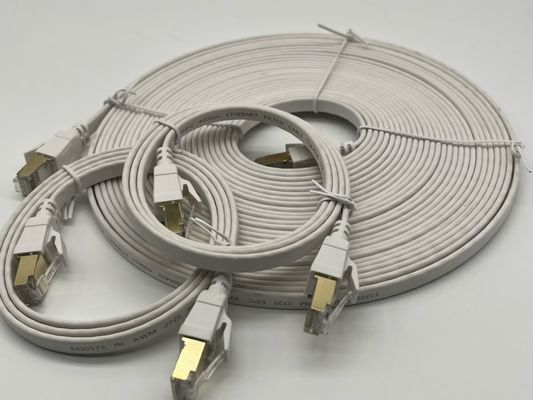 カスタムホワイト 1m Cat8 イーサネットケーブル ネットワーク接続のための Rj45 コンネクタ LANケーブル