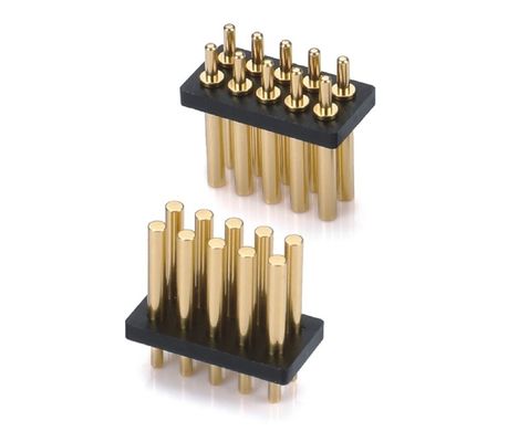 カスタム 2.54mm ピッチ スプリング ローデッド ポゴピン 接続器 ダイプタイプ 女性ヘッダー 10ピン