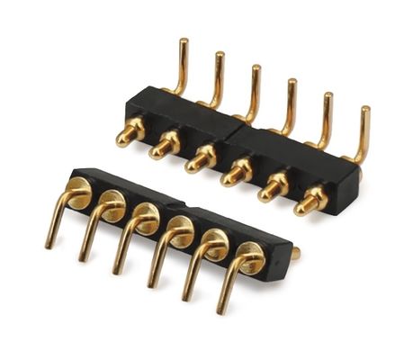 2.54mmピッチ 男性 5ピン PCBコネクタ スプリングロードポゴピンコネクタ ディープタイプ