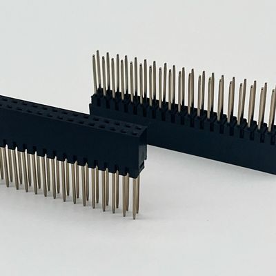 2.54mmピッチ 女性ヘッダーコネクタ 8.5mm 高さ 双列 180度ディップ