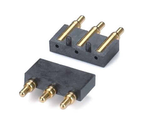 2.5mm ピッチブラス C6801 3ピン SMTタイプ 男性ヘッダー ポゴピンコネクタ 黒プラスチック