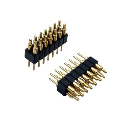 2.54mm H2.5 2x7Pin ポゴピンのコネクタ 青銅のスプリングロードされた電子ストレートディップPCB