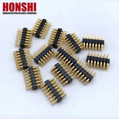 2.54mm H2.5 2x7Pin ポゴピンのコネクタ 青銅のスプリングロードされた電子ストレートディップPCB