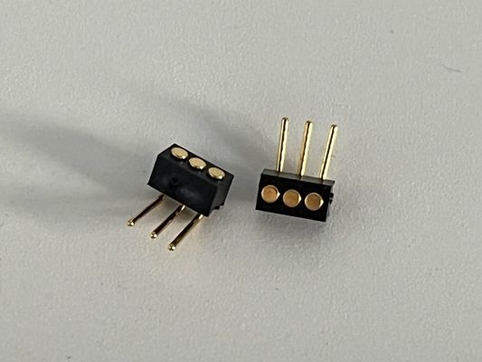 1.27mm 3ピン 右角ディップタイプ 青銅 春装磁気ポゴピンコネクター
