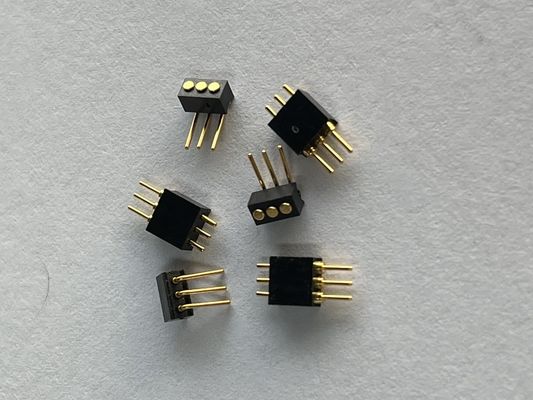 1.27mm 3ピン 右角ディップタイプ 青銅 春装磁気ポゴピンコネクター