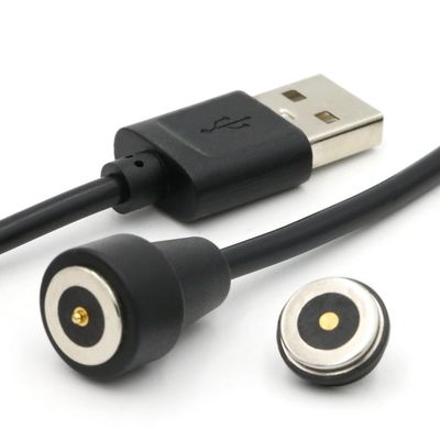 2ピン磁気ポゴピン接続ケーブル USB型A Mホワイトケーブル