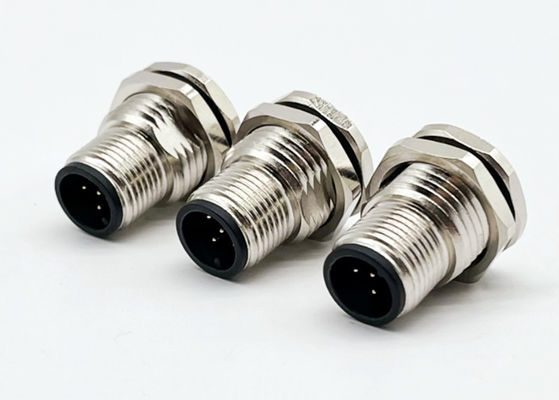 M12シリーズ 円形接続器 男性プラグ 5ピン 後ろスクリュー パネル設置 M16*1.5 PG9