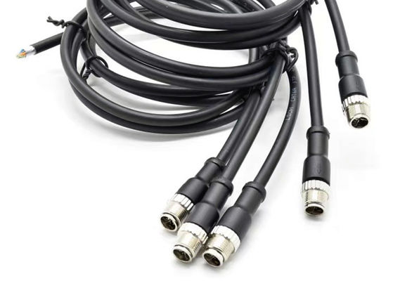 M12 8Pin Xコード円形コネクタプラグシールド 後部スクリューパネル 設置 PG9 Cat6a イーサネットモニタリング信号