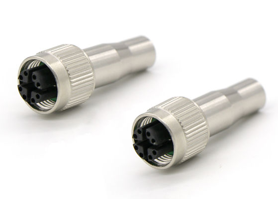 女性の円形M12 Xコードコネクタ 8ピン ロングシールドソケット Cat6a