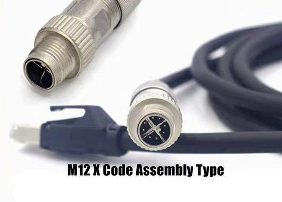 円形 M12 Xコードコネクタ イーサネット 8ピン 男性 女性プラグコネクタ スクロール組