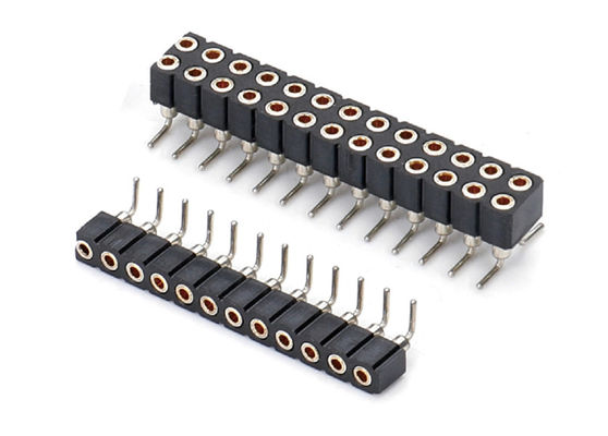 2.0mm 機械製の丸い女性ピンヘッダ接続 双列PCB H2.8mm 7.4mm