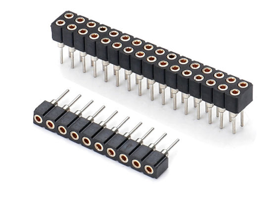 2.0mm 機械製の丸い女性ピンヘッダ接続 双列PCB H2.8mm 7.4mm