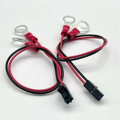 モレックス 2.54mm 2P 女性接続器 M4 丸型端末 ワイヤーケーブル UL1007 22AWGケーブル