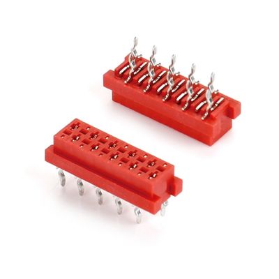 1.27mm レッド IDCソケット マイクロマッチ IDC 4/6/8/10/12/16/20/24ピン SMT 女性コネクター