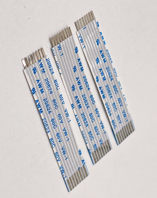 UL20624 1.25mm 8Pin FFC リボンケーブル 80C 60V 100mm リボン柔軟フラットケーブル