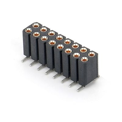 2.54mm 双列H7.0mm SMT PCB 青銅 機械製 丸い 女性 ヘッダーコネクタ PA6T 黒