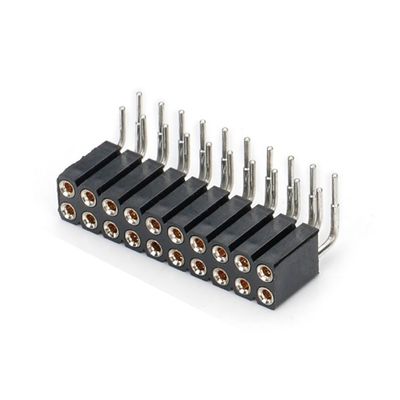 2.54mm 双列H7.0mm SMT PCB 青銅 機械製 丸い 女性 ヘッダーコネクタ PA6T 黒