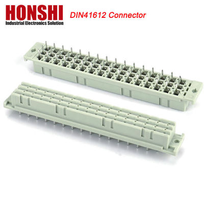右角PCB 128ピン DIN 41612 ユーロ 女性接続器 板ロック Pbt グレー