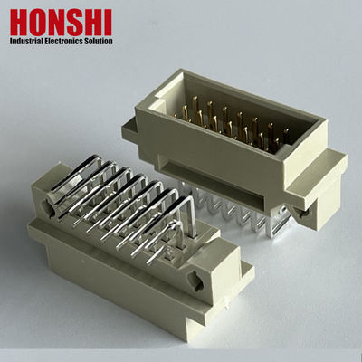 右角PCB 128ピン DIN 41612 ユーロ 女性接続器 板ロック Pbt グレー