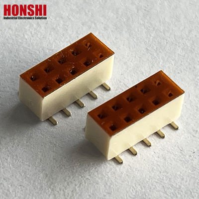 女性ヘッダーコネクタ 双列 ホワイトピッチ 2.54mm H7.1 10p SMTタイプ PA6T PCBボード