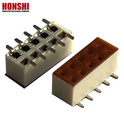 女性ヘッダーコネクタ 双列 ホワイトピッチ 2.54mm H7.1 10p SMTタイプ PA6T PCBボード