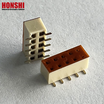 女性ヘッダーコネクタ 双列 ホワイトピッチ 2.54mm H7.1 10p SMTタイプ PA6T PCBボード