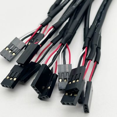 カスタム 2.54mm デュポンライン 男性 女性 ジャンパーワイヤーハーネス デュポンケーブル 15cm 黒