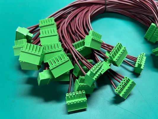 OEMケーブル長さ 工業機械5.08mmターミナルブロック グリーンケーブルとワイヤーハーネス組 0.5M 1M 100% 試験検査