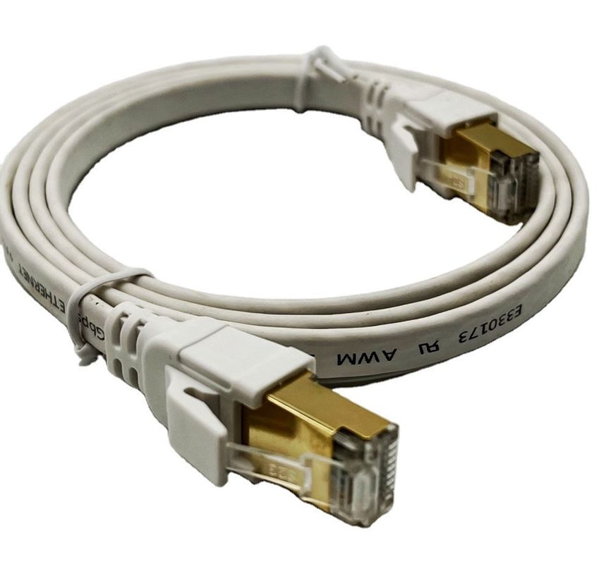 カスタムホワイト 1m Cat8 イーサネットケーブル ネットワーク接続のための Rj45 コンネクタ LANケーブル