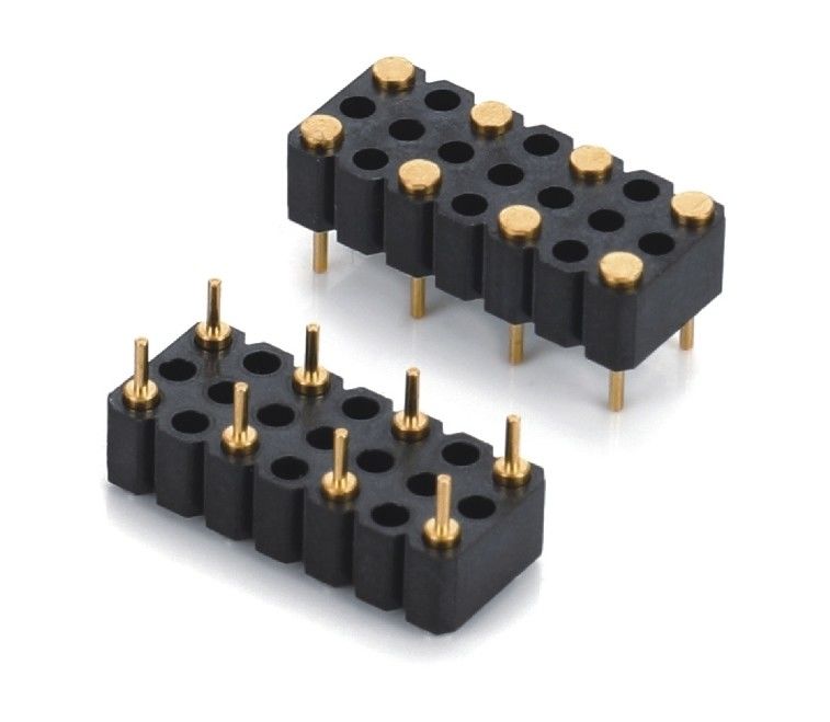 5.08mmピッチポゴピンコネクタ ダイプタイプ 女性 8ピン4.0mm 三列のスプリングロード