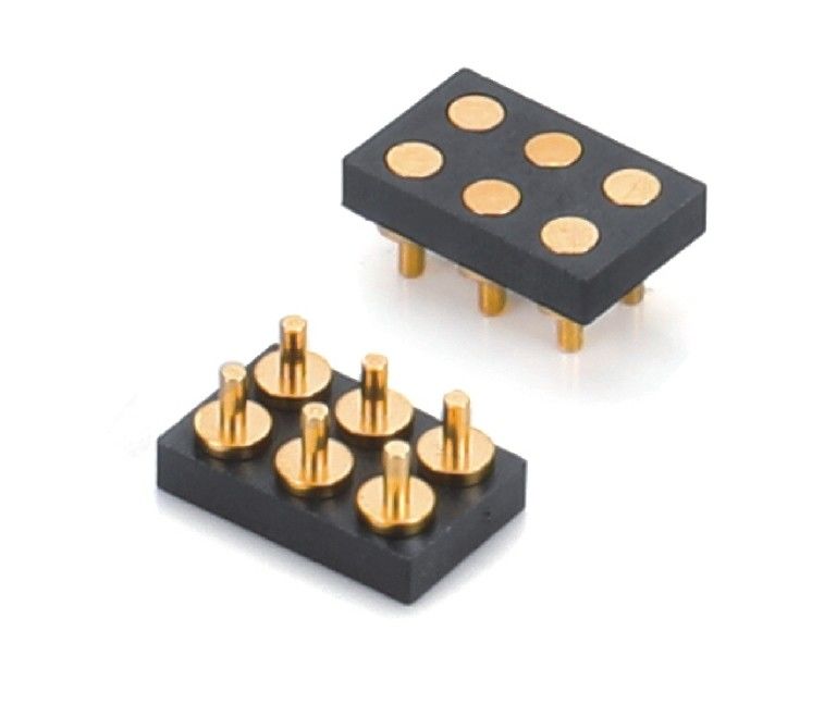 2.54mmピッチ 女性 6ピン PCBコネクタ スプリングロードポゴピンコネクタ SMTタイプ