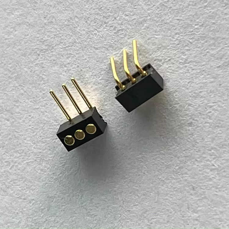 1.27mm 3ピン 右角ディップタイプ 青銅 春装磁気ポゴピンコネクター