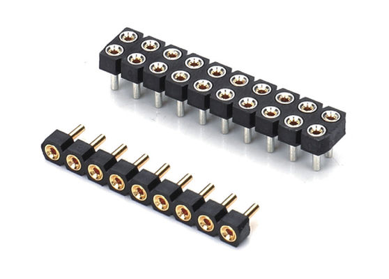2.0mm 機械製の丸い女性ピンヘッダ接続 双列PCB H2.8mm 7.4mm
