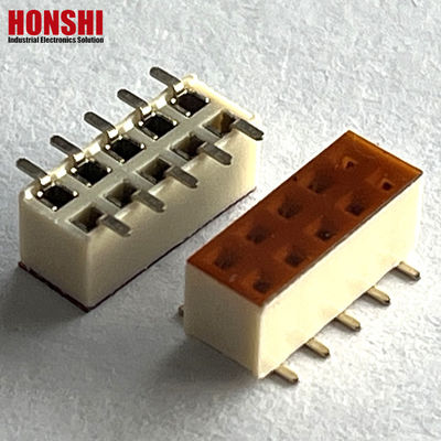 女性ヘッダーコネクタ 双列 ホワイトピッチ 2.54mm H7.1 10p SMTタイプ PA6T PCBボード